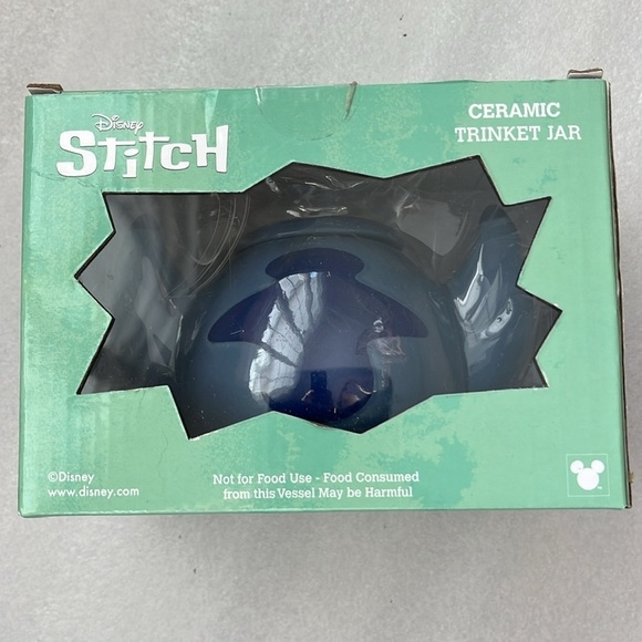 🆕 Disney Stitch Ceramic Trinket Jar with Lid Blue - Picture 5 of 12